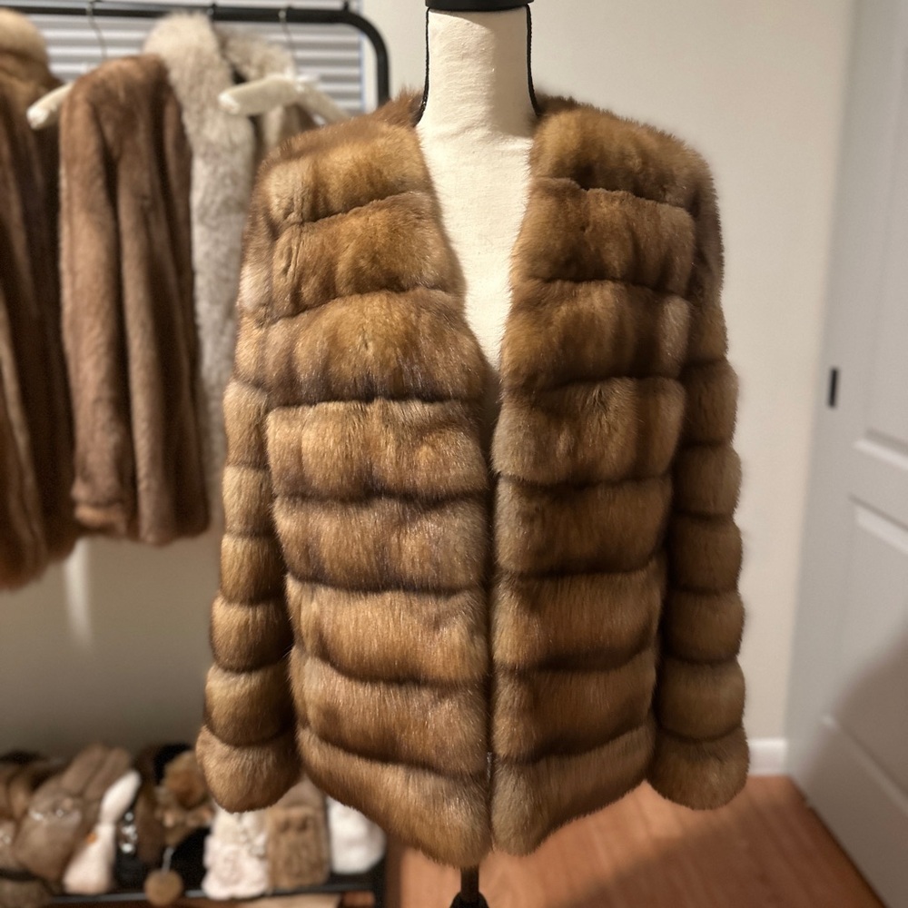 Luxurious Brown Sable Fur Coat